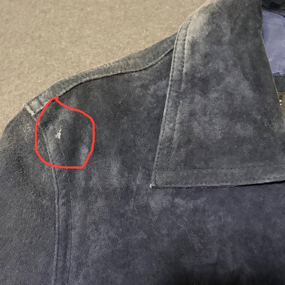 Fleet Street Suede Jacket Mens Size S Navy Blue - Picture 8 of 11